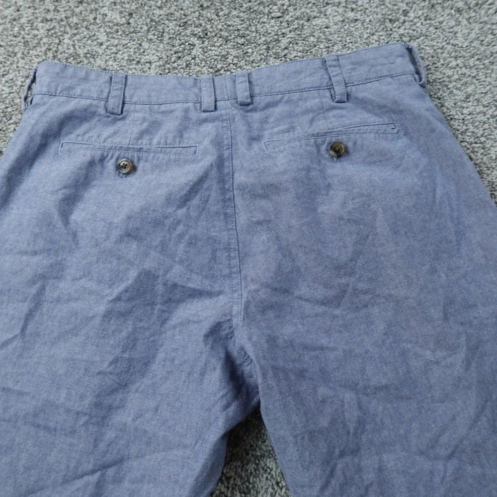 Brooks Brothers Pants Mens 34X30 Blue Chambray Chino Trouser Flat Front Slim Fit